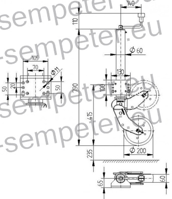KOLO PODPORNO (avtomatsko) MALO PRIKOLICE ATK 60 200/60
