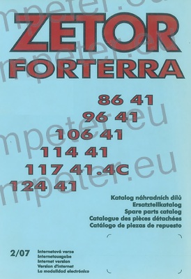 KATALOG TRAKTORJA ZETOR FORTERRA 8641 - 9641 - 10641 - 11441 - 11741.4C - 12441 model 2002 - 2004 - 2007 - 2008<