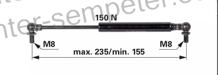 AMORTIZER KABINE L=235 F=150N DEUTZ