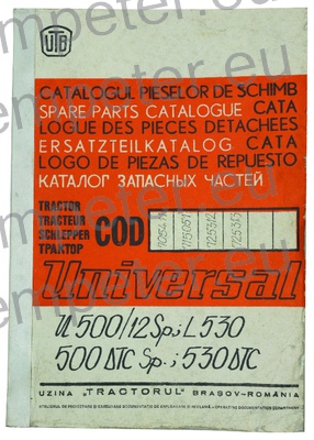KATALOG TRAKTOR UTB U500/12Sp - L530 - 500DTC Sp - 530DTC (cod705411 - 715051 - 725312 - 725313)