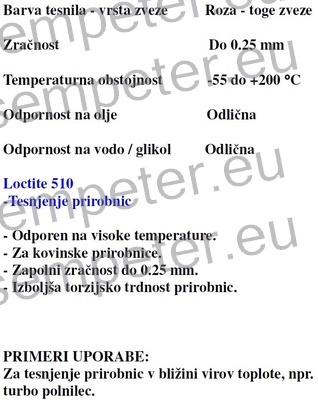 MASA TESNILNA LOCTITE 510 1/300ml ZA TESNJENJE RAVNIH POVRŠIN