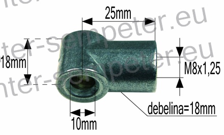 PRIKLJUČEK AMORTIZERJA FI=10 M8x1.25 debelina=18mm