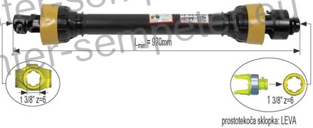 KARDAN PRIKLJUČKA S SKLOPKO PROSTOTEKOČO LEVO kpl SIP SPT Frontni mulčerji do 1.6m Ino - Tehnos - Müthing.