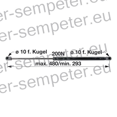 AMORTIZER KABINE L=480 F=200N SAME