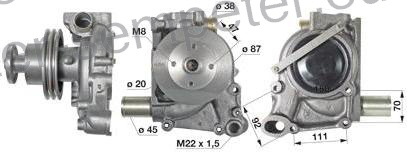 ČRPALKA VODE STEYR STEYR TIPI TRAKTORJA:8060 - 8060A - 8070 - 8070A - 8075 - 8075A - 8080 - 8080A - 8090 - 8090A TIPI MOTORJA:WD311.4 0 - WD311.41 - WD411.42 - WD411.41 - WD411.45 - WD411.46