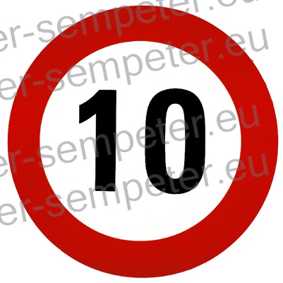NALEPKA glej 951226 OMEJITVE HITROSTI 10 SIP