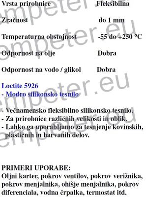 MASA TESNILNA LOCTITE 5926 1/40ml RTV