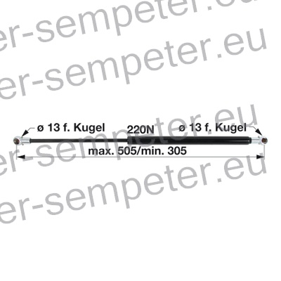 AMORTIZER KABINE L=505 F=220N DEUTZ FAHR