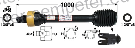 KARDAN PRIKLJUČKA S HARMONIKO S SKLOPKO PROSTOTEKOČO DESNO kpl SIP SPT