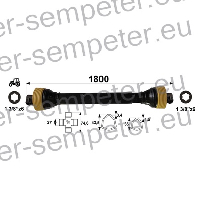 KARDAN PRIKLJUČKA DIREKTNI T3 l=1800mm