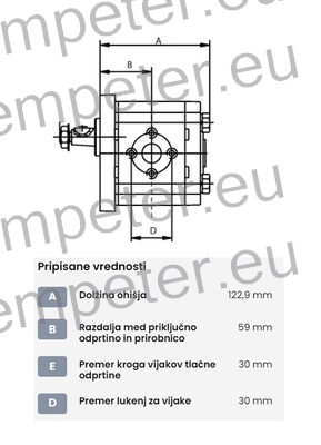 ČRPALKA HIDRAVLIKE leva Lkpl=120mm CASE FIAT NH NEW HOLLAND