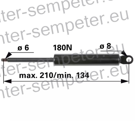 AMORTIZER KABINE F=180N OKNA STREŠNEGA STREŠNEGA OKNA FIAT