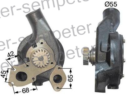 ČRPALKA VODE LINDER 1750 - Geotrac 70 - 75 - 80 MASSEY FERGUSON 3085 - 3095 - 3115 - 3120 - 3125 - 3635 - 3645 - 3655
