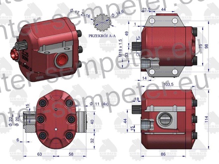 ČRPALKA HIDRAVLIKE (manjša sesalna cev fi=20mm) original URSUS 360 ZETOR 4712 - 4718 - 5011 - 6011 - 6045 - 7011 - 7045