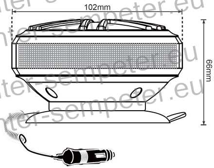 SVETILKA ROTACIJSKA LED magnetna MIDI fi=100mm h=66mm 12 - 24V, 3 načini utripanja - tipka za določanje vzorca utripanja na spodnji strani svetilke standard IP65