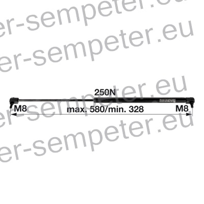 AMORTIZER KABINE L=560 F=250N PP - PP FIAT