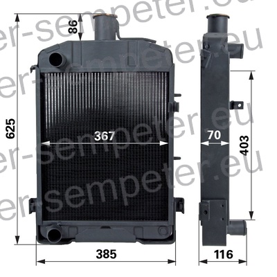 HLADILNIK VODE kratek vrat dolžina vratu L=86mm STEYR T80 - T84 - T86