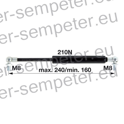 AMORTIZER KABINE L=245 F=180N CASE