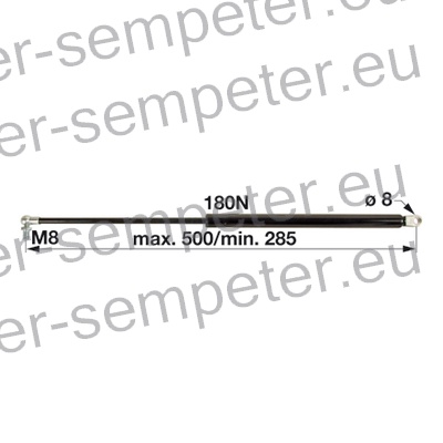 AMORTIZER KABINE L=500 F=180N JOHN DEERE