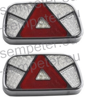 SVETILKA STOP LED PAR leva+desna 240x136mm 12 - 24V IP67 FUNKCIJE: pozicija, smerokaz, stop, osvetlitev tablice, meglenka, vzvratna vožnja; razdalja za montažo med luknjami: 152,5mm