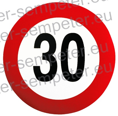 NALEPKA OMEJITVE HITROSTI "30" fi=158mm