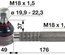 ZGLOB VEZNEGA DROGA notranji desni M18x1.5mm 19.9mm L=200mm MF - MASSEY FERGUSON 3050 - 3060 - 3065