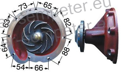 ČRPALKA VODE TURBINA S TESNILOM CASE TIPI TRAKTORJA:554 - 644 - 743 - 743XL - 744 - 745 - 745S - 745XL - 824 - 833 - 840 - 844 - 844S - 844XL - 845 - 845XL - 856XL - 940 - TD7D - TD8E - 100E - 125E TIPI MOTORJA:D239 - D268 - DT239 - D246