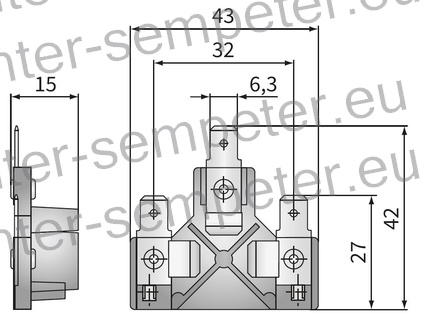 KONEKTOR ŽARNICE ASIMETRIČNE (P45T) ZETOR 3320 - 3340 - 4320 - 4340 - 5320 - 5340 - 5340 HORAL - 6320 - 6340 - 7320 TURBO - 7340 TURBO