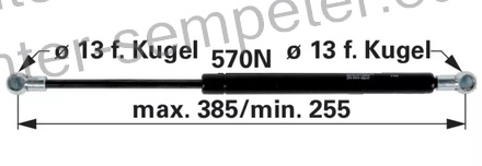 AMORTIZER KABINE L= 385 F=570N SAME