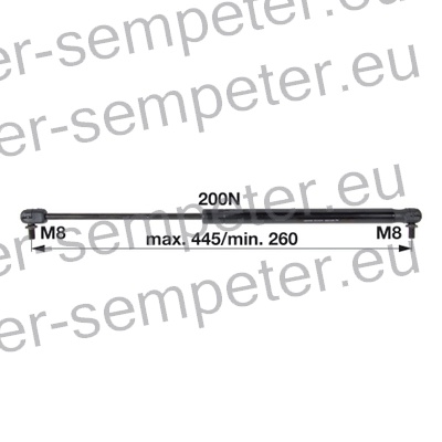 AMORTIZER KABINE L=445 F=200N CASE STEYR