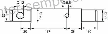 OSOVINA ROK HIDRAVLIKE SPODNJIH UTB FI22 - 28 - 22 L=201.5