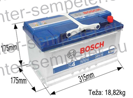 AKUMULATOR BOSCH 80Ah 740A +Desno nizek SILVER S4