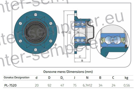 LEŽAJ FKL KROGLIČNI PL - 7520