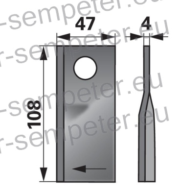 NOŽ KOSILNICE ROTACIJSKE DESNI 108x47x4 PÖTTINGER