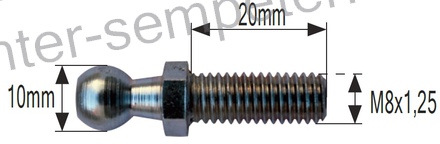 BUČKA AMORTIZERJA ZGLOBA PLINA samo bučka M8 zev ključa=13mm Lnavoja=20mm