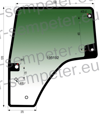STEKLO KABINE VRAT levo DEUTZ - FAHR