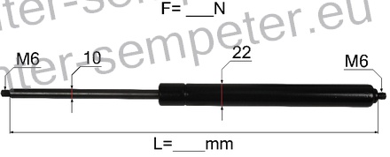 AMORTIZER KABINE BREZ PRIKLJUČKOV L=610 F=450 M6