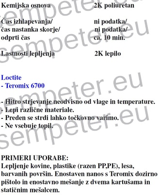 LEPILO LOCTITE TEROMIX 6700 TEROSON 2x25ml