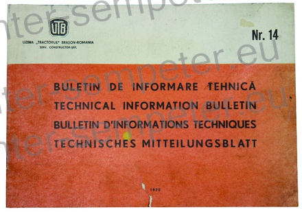 KATALOG TRAKTORJA TEHNIČNI PRIROČNIK TRAKTORJA UTB IZDAJA 1970