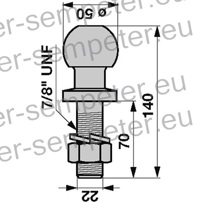 KROGLA PRIKLOPNA Z NAVOJEM 7/8 UNF