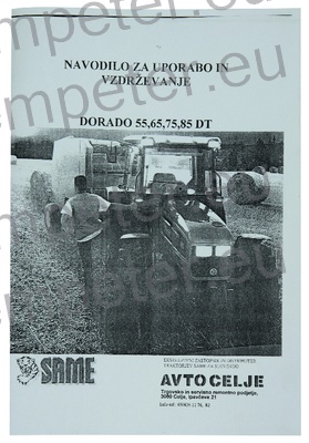 KATALOG TRAKTORJA NAVODILO ZA UPORABO IN VZDRŽEVANJE DORADO 55 - 65 - 75 - 85 DT
