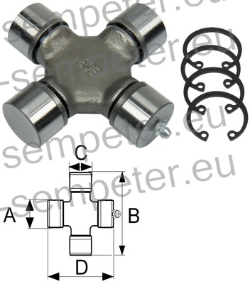 KRIŽ KARDANA maznik na šalčki 23.8x61.4 / 22x76mm