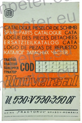 KATALOG TRAKTOR UTB U530 - V530 - 350DT (cod350240 - 350224 - 350226)