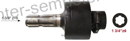 PODALJŠEK KARDANA S SKLOPKO PROSTOTEKOČO - DESNO T8 1 3/4 - 1 3/8 z=6