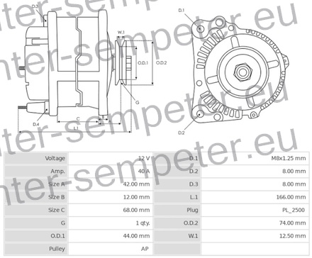 ALTERNATOR MOTORJA 40A YANMAR