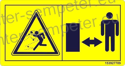 NALEPKA VARNOSTNA OSTANI V VARNOSTNI RAZDALJI SIP