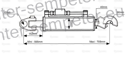 POTEZNICA HIDRAVLIKE CAT3 L=565 - 705mm