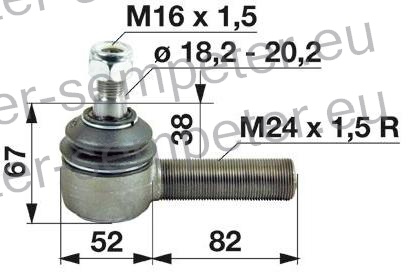 ZGLOB VOLANA zunanji desni M24x1.5Dmm K18.2mm FIAT 650 - 750 - 850 - 880 - 980 - 1000 - 1280 - 1300 - 1380 - 1580 - 1880 LAMBORGINI CRONO 554/50