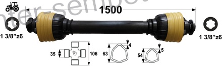 KARDAN PRIKLJUČKA DIREKTNI T7 l=1500mm