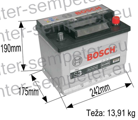 AKUMULATOR BOSCH 56Ah 480A +Desno S3